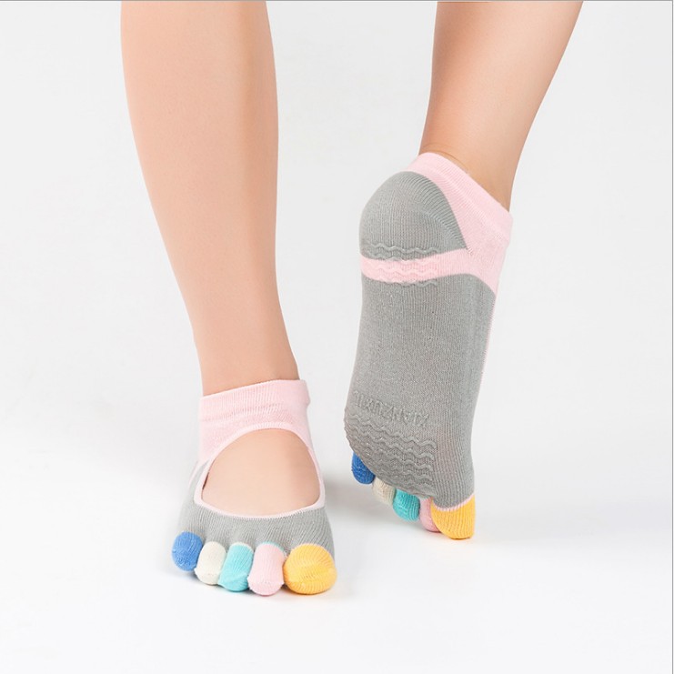 Cotton Halter Whole Toe Slip Yoga Socks Wholesale ADS Toe Socks Toe Socks Female